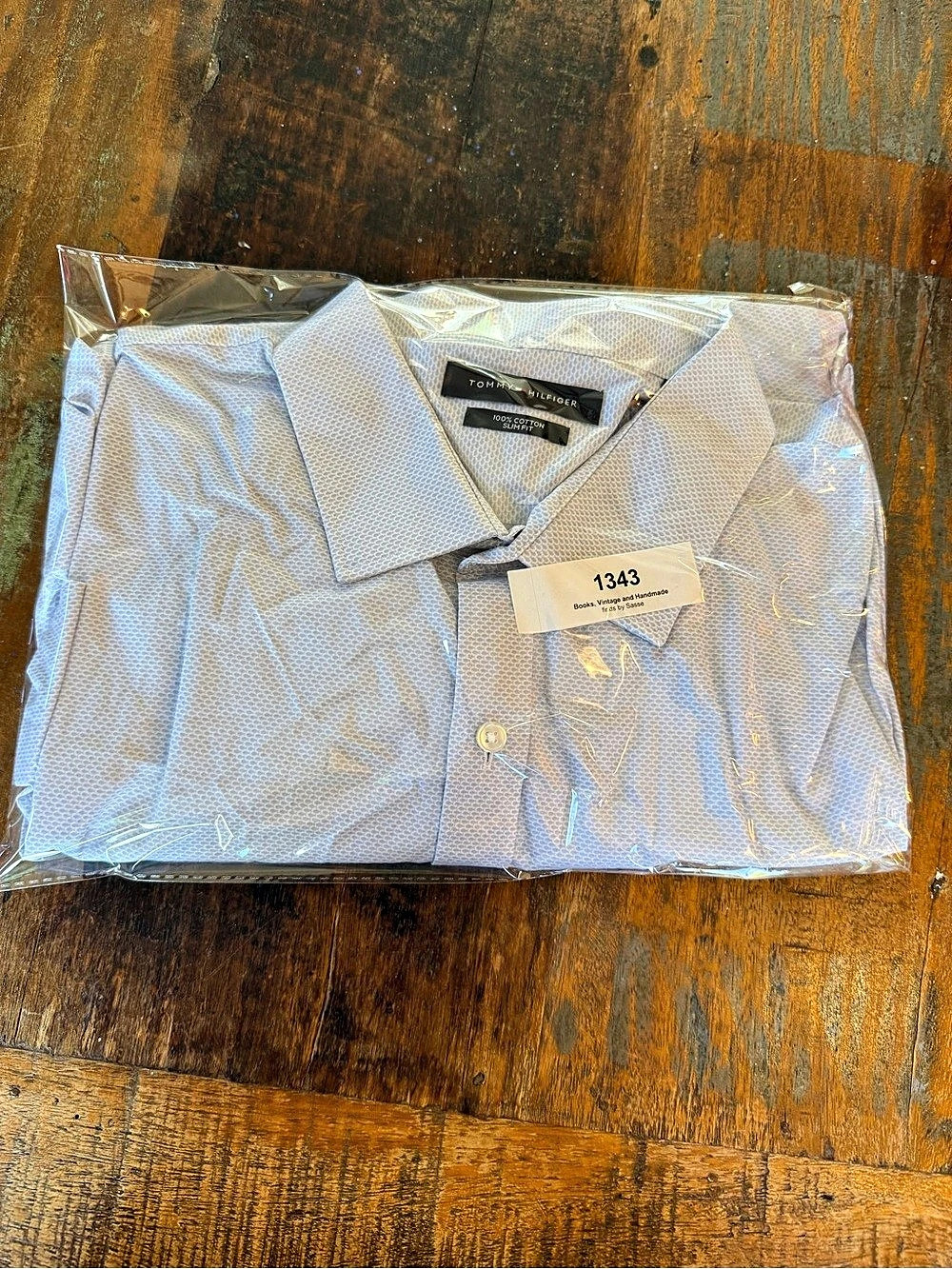 Tommy Hilfiger Men's Cotton Dress Shirt in Blue Size 18 (34/35) NWT